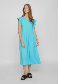 Vila Midi Kurzärmeliges - Jerseyjurk - Capri