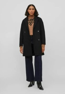 Vila Halflange Jas - Black