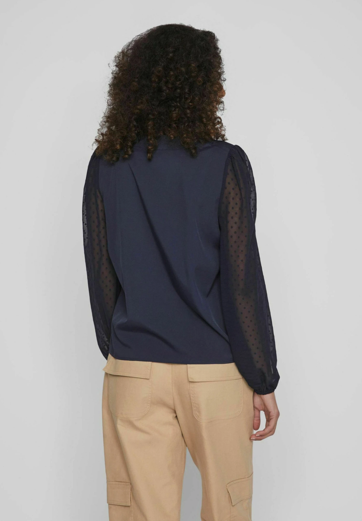 Vila Mit V Ausschnitt Langärmeliges - Blouse - Navy Blazer 5 Vila Mit V Ausschnitt Langärmeliges - Blouse - Navy Blazer - Afbeelding 3