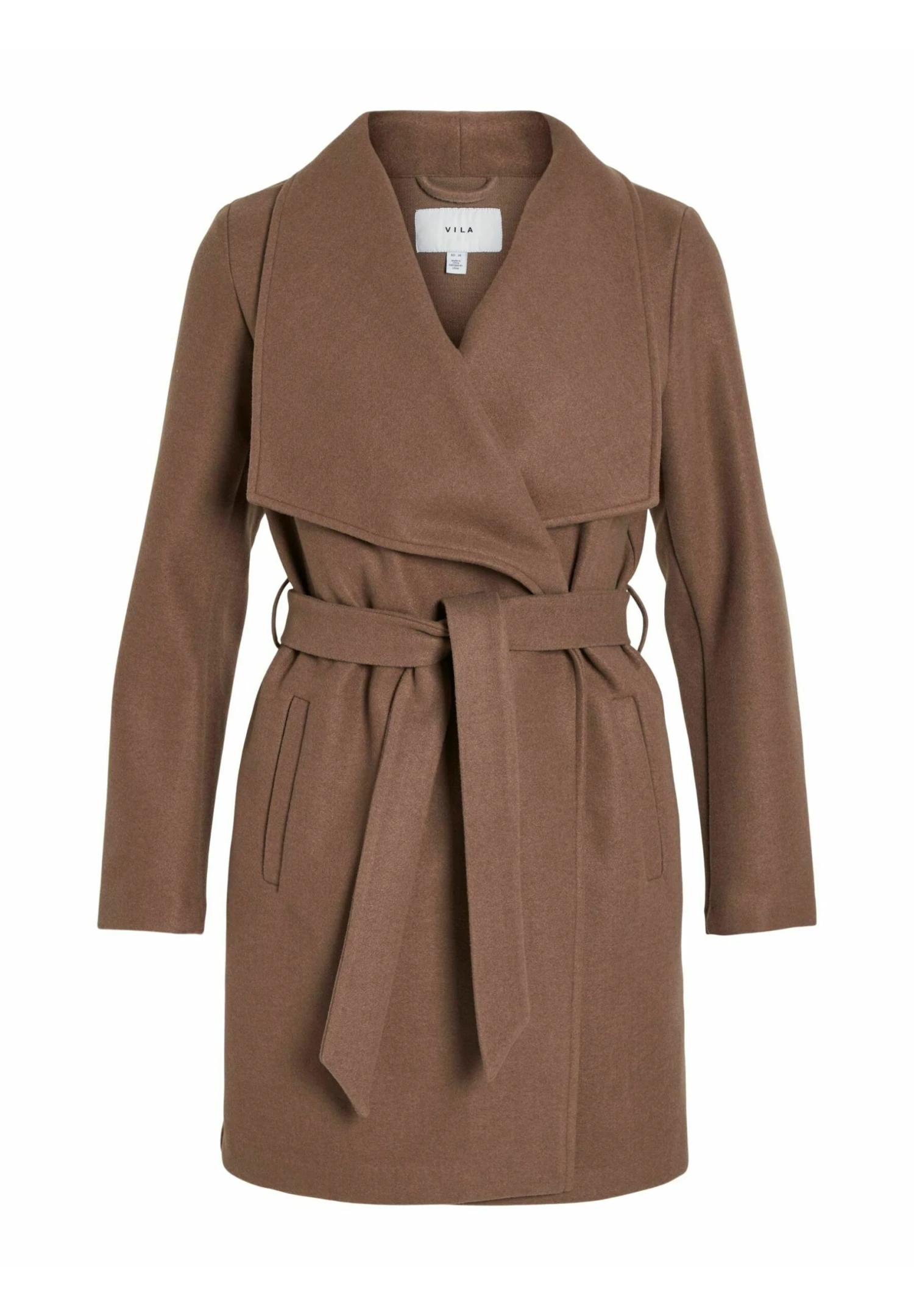 Vila Vicooley Collar Belt Noos - Halflange Jas - Brown Lentil 3 Vila Vicooley Collar Belt Noos - Halflange Jas - Brown Lentil