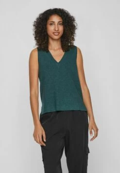 Vila Viril V-Neck- Top - Ponderosa Pine