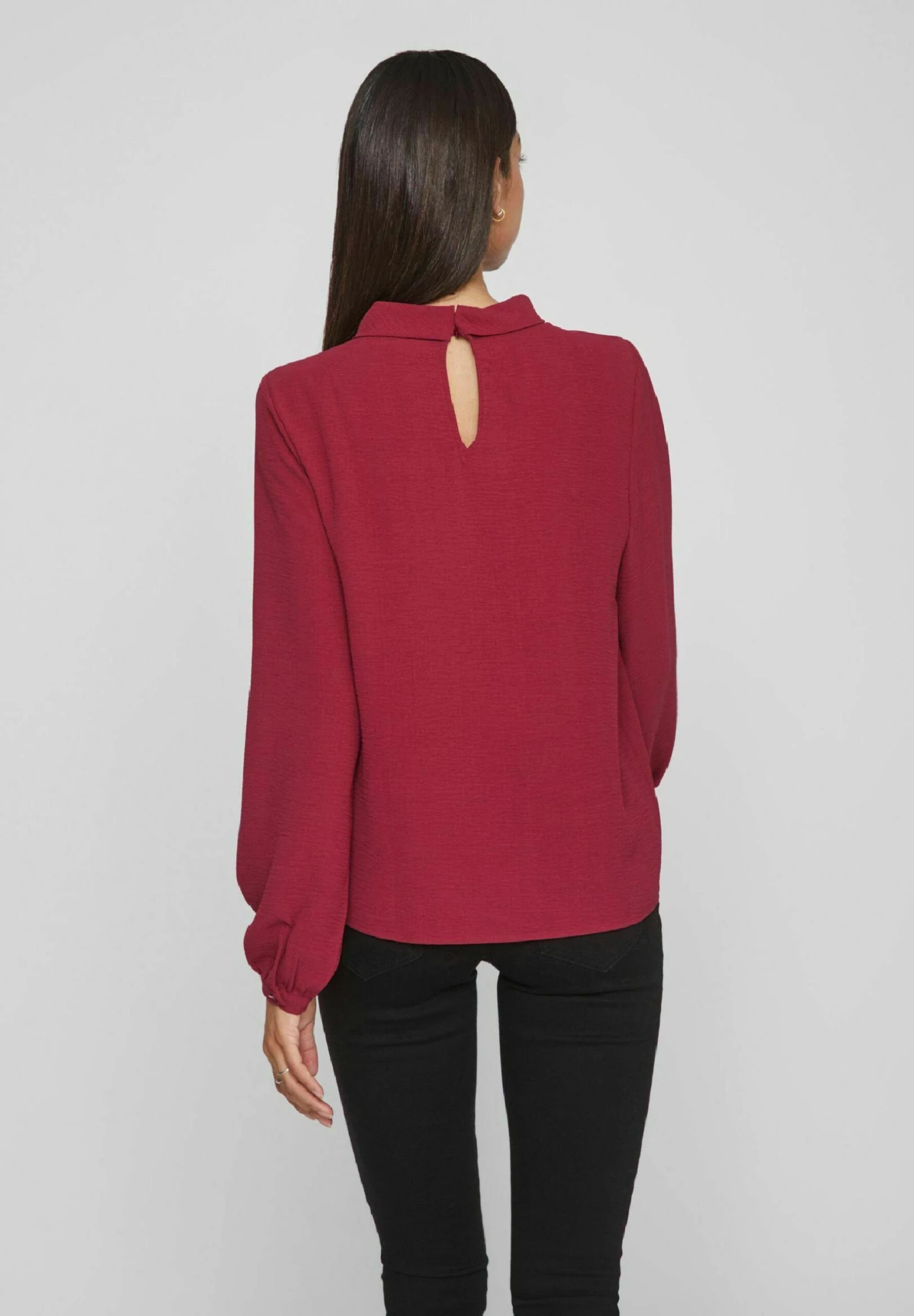 Vila Mit Langen Ärmeln - Blouse - Beet Red 5 Vila Mit Langen Ärmeln - Blouse - Beet Red - Afbeelding 3