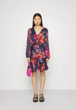 Vila Vipaus Short Dress - Jurk - Navy/Multi Color -Vila 4b09c2f7b35843d9a365e03b0ec62150