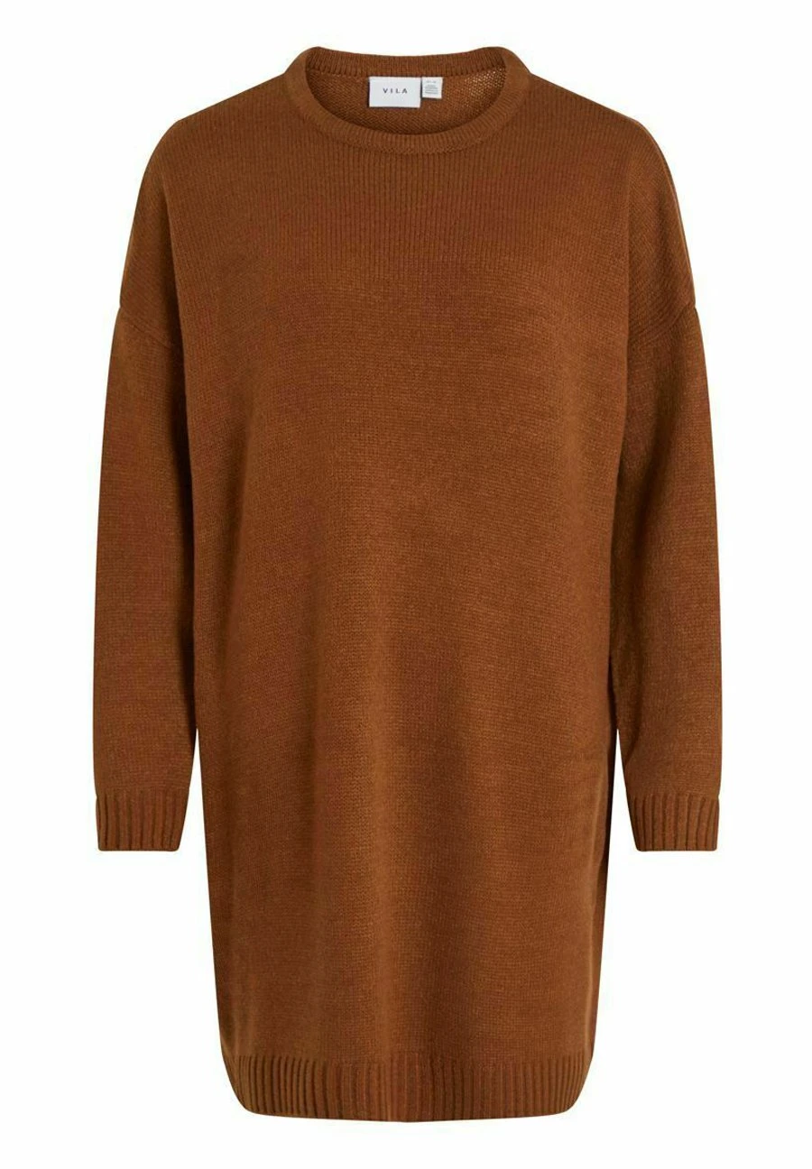 Vila Langärmeliges - Gebreide Jurk - Toffee 7 Vila Langärmeliges - Gebreide Jurk - Toffee - Afbeelding 5