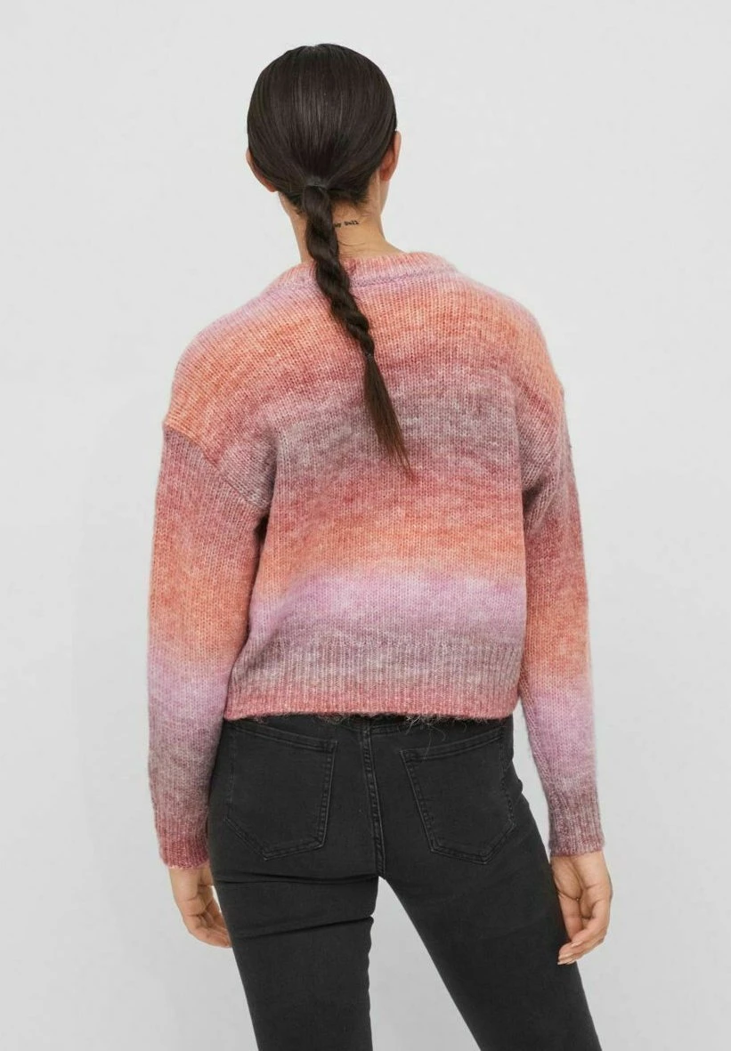 Vila Viziena Ombre O-Neck- Trui - Red/Violet 5 Vila Viziena Ombre O-Neck- Trui - Red/Violet - Afbeelding 3