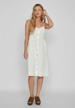 Vila Viprisilla New S/L Strap Knee- Jurk - Snow White