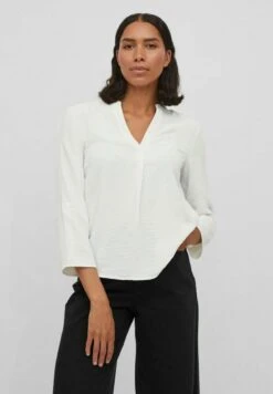 Vila Mit 3/4 Armeln V Ausschnitt - Blouse - Snow White