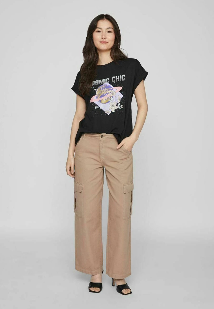 Vila Print- T-Shirt Print - Black 4 Vila Print- T-Shirt Print - Black - Afbeelding 2