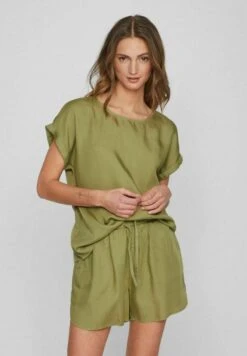 Vila Mit Kurzen Ärmeln - T-Shirt Basic - Calliste Green