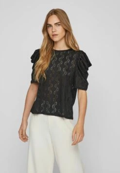 Vila Mit Kurzen Ärmeln Detailreiches - Blouse - Black