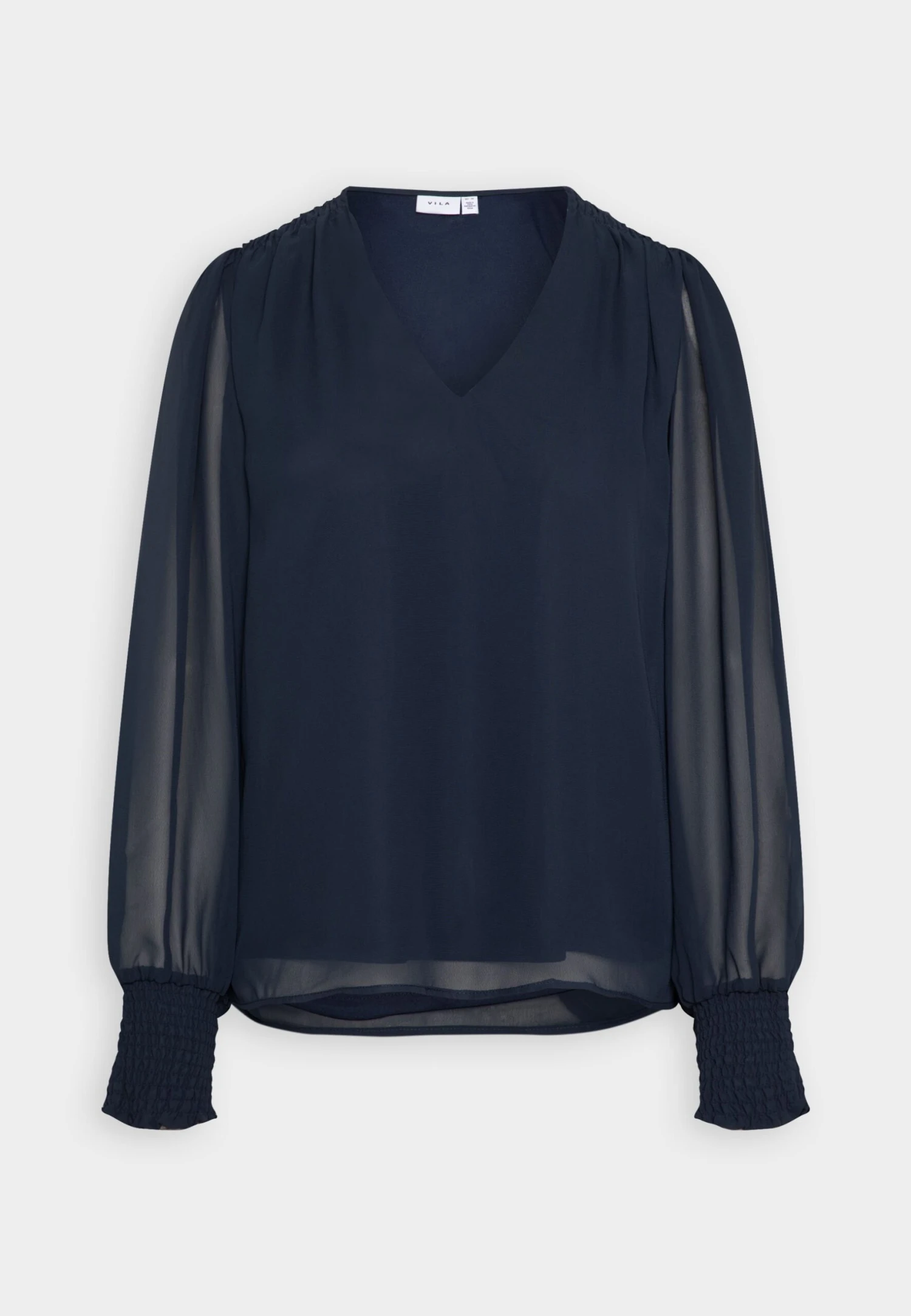 Vila Viuna V Neck - Blouse - Navy Blazer 6 Vila Viuna V Neck - Blouse - Navy Blazer - Afbeelding 4