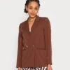 Vila Visally- Blazer - Chocolate Brown 1 Vila Visally- Blazer - Chocolate Brown -Vila 5e136075b7244bb98302370fed67648d