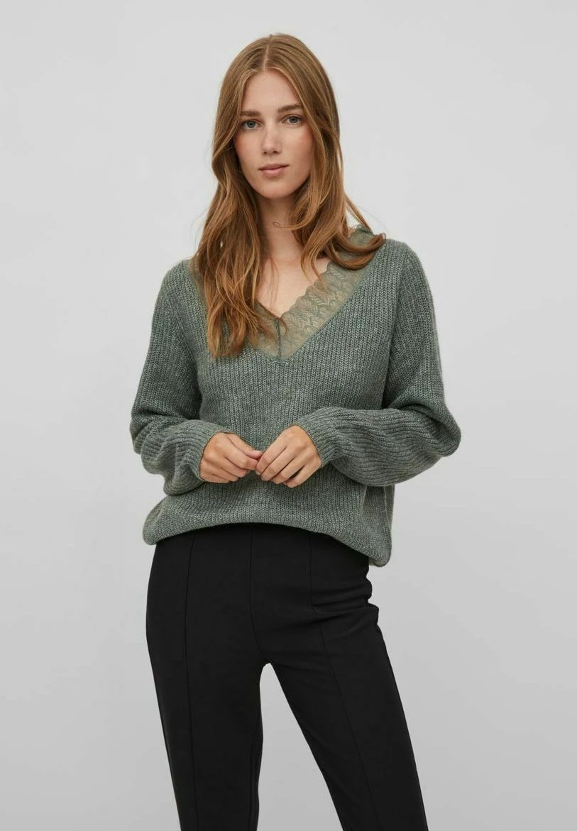 Vila Viglacy Rev V-Neck - Trui - Laurel Wreath 3 Vila Viglacy Rev V-Neck - Trui - Laurel Wreath