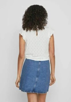 Vila Mit Angeschnittenen Ärmeln Gerüschtes - Blouse - Cloud Dancer -Vila 63cf42a945da4544992b5dac4cc1ec2e