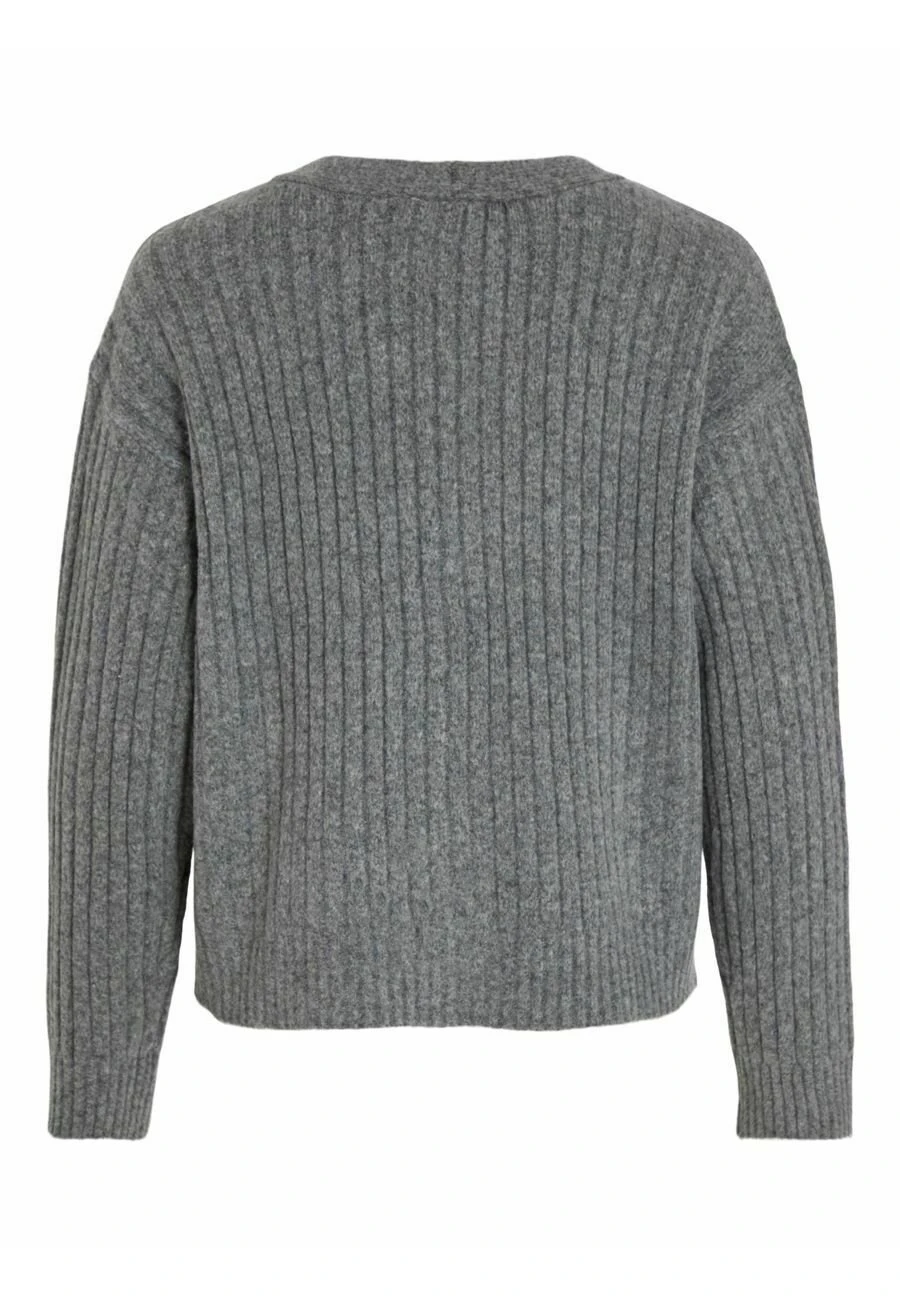 Vila Gerippter - Vest - Medium Grey Melange 8 Vila Gerippter - Vest - Medium Grey Melange - Afbeelding 6