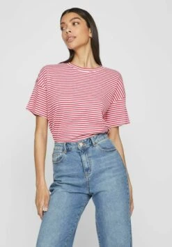 Vila Mit Kurzen Ärmeln Gestreiftes - T-Shirt Print - Love Potion