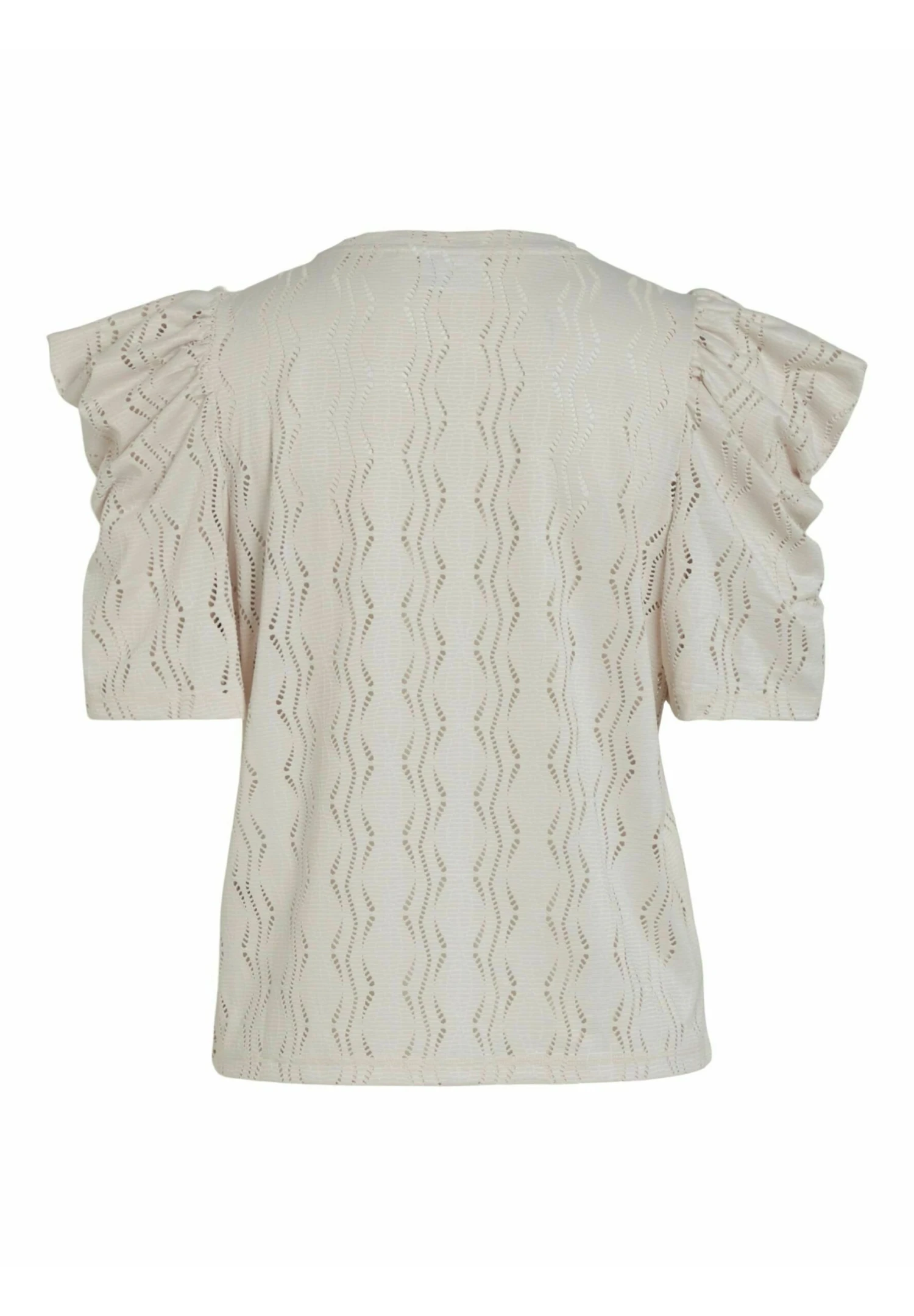 Vila Mit Kurzen Ärmeln Detailreiches - Blouse - White Sand 9 Vila Mit Kurzen Ärmeln Detailreiches - Blouse - White Sand - Afbeelding 7