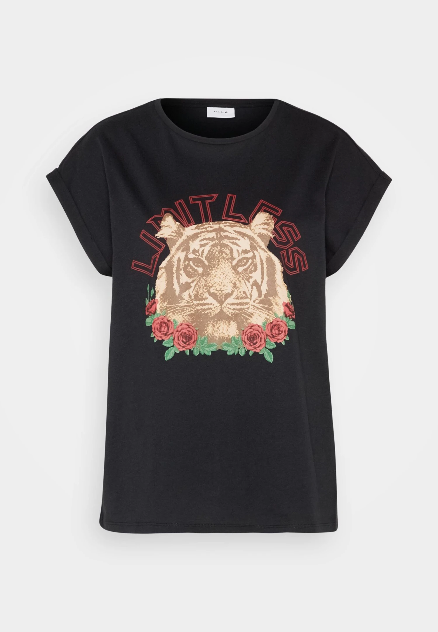 Vila Viprisella- T-Shirt Print - Schwarz/Grün 7 Vila Viprisella- T-Shirt Print - Schwarz/Grün - Afbeelding 5