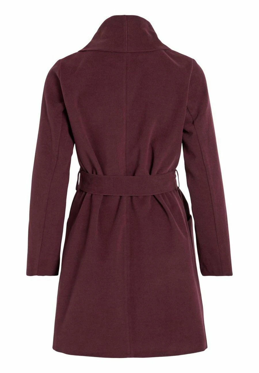 Vila Viapple- Halflange Jas - Bordeaux/Brown 9 Vila Viapple- Halflange Jas - Bordeaux/Brown - Afbeelding 7