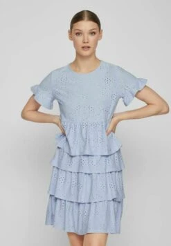 Vila Mit Kurzen Ärmeln Schösschen - T-Shirt Basic - Kentucky Blue