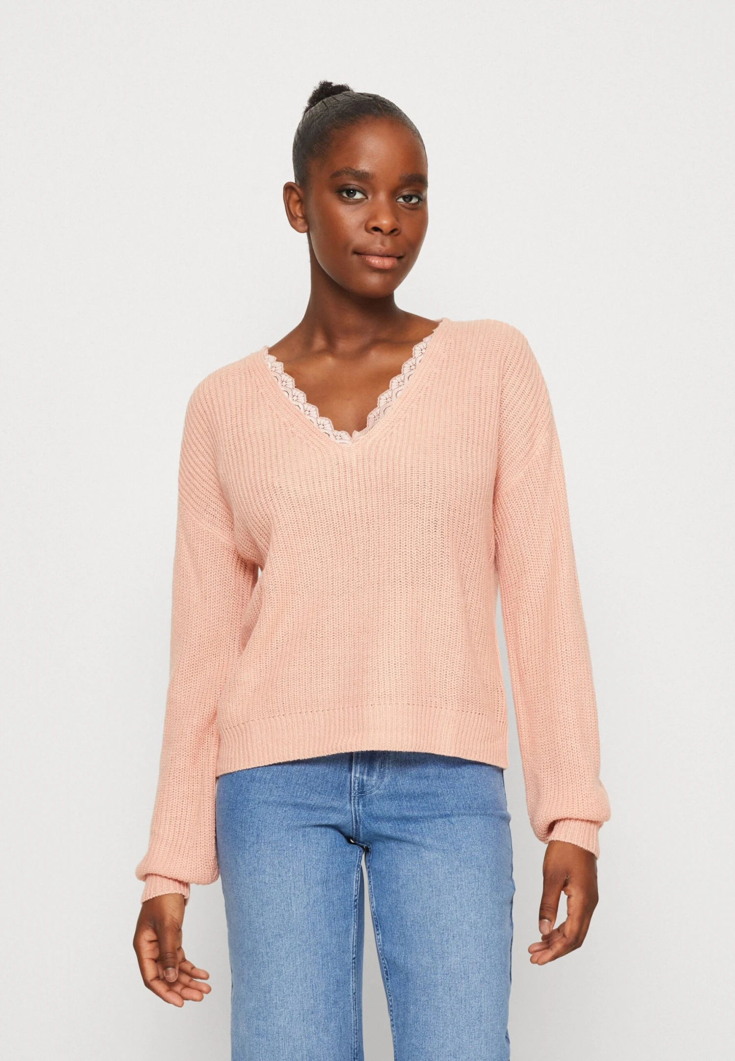Vila Vioa V Neck - Trui - Coral Cloud 3 Vila Vioa V Neck - Trui - Coral Cloud