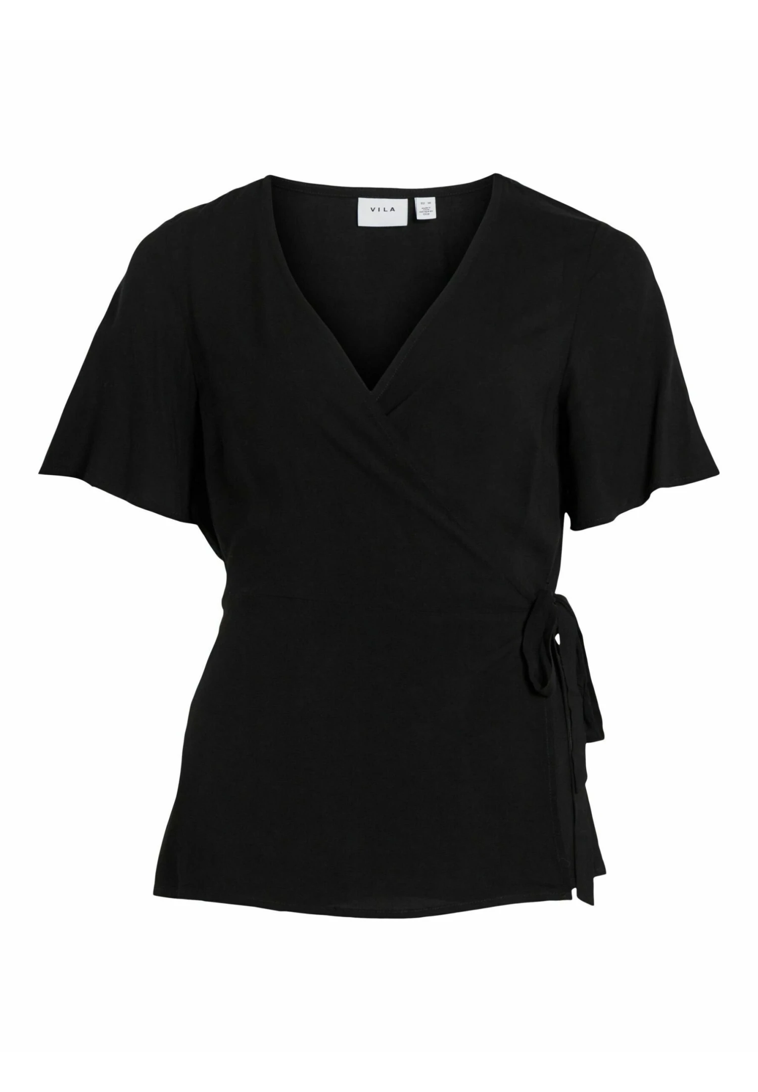 Vila Wickel Kurzärmeliges - Blouse - Black 8 Vila Wickel Kurzärmeliges - Blouse - Black - Afbeelding 6