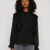 Vila Vichica Ruffle - Blouse - Black 2 Vila Vichica Ruffle - Blouse - Black -Vila 76d540ff1c2b4c2c860831f697bcfcc3