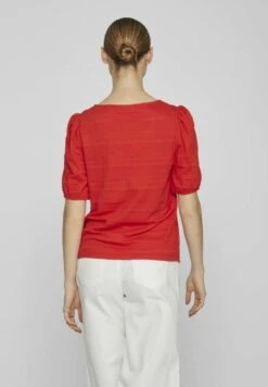 Vila Mit V-Ausschnitt Kurzärmeliges - Blouse - Flame Scarlet 10 Vila Mit V-Ausschnitt Kurzärmeliges - Blouse - Flame Scarlet -Vila 7789c628a4e648a0a77e11c53102c83b