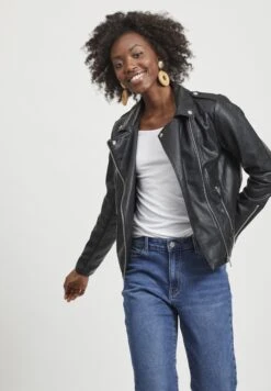 Vila Vicara Jacket - Imitatieleren Jas - Black