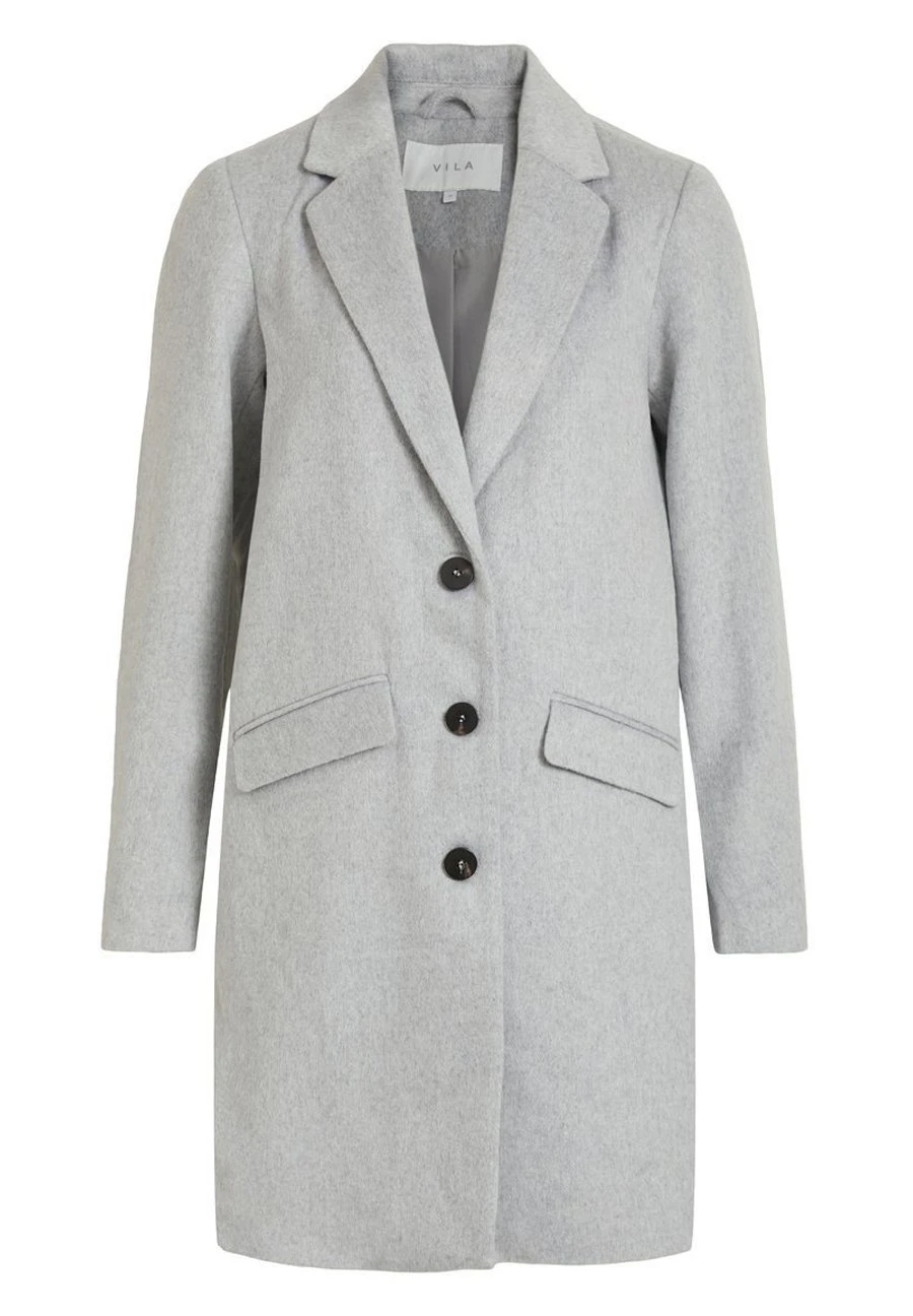 Vila Vileovita Coat - Mantel - Light Grey Melange 8 Vila Vileovita Coat - Mantel - Light Grey Melange - Afbeelding 6