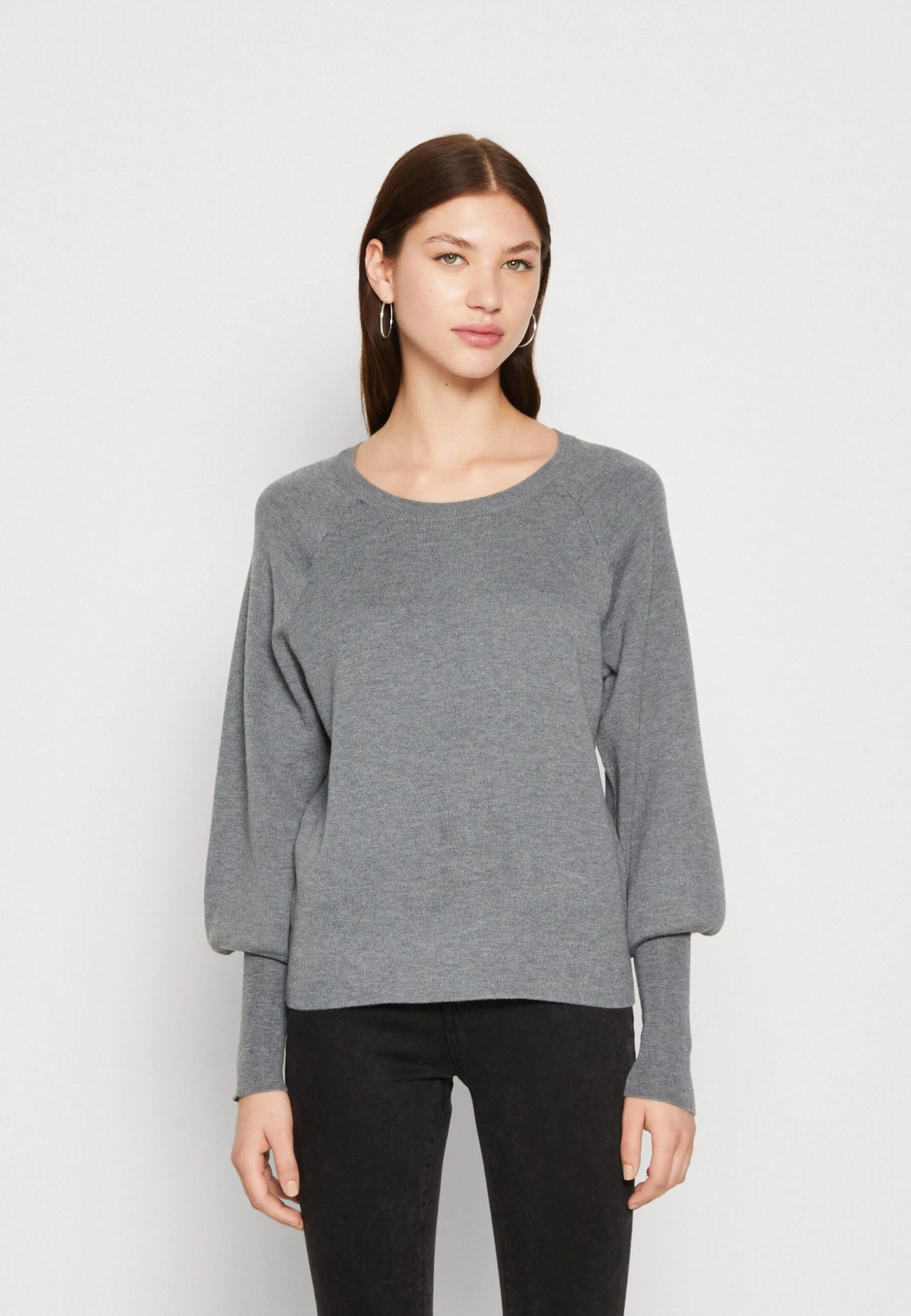Vila Vimarla O Neck - Trui - Medium Grey Melange 3 Vila Vimarla O Neck - Trui - Medium Grey Melange