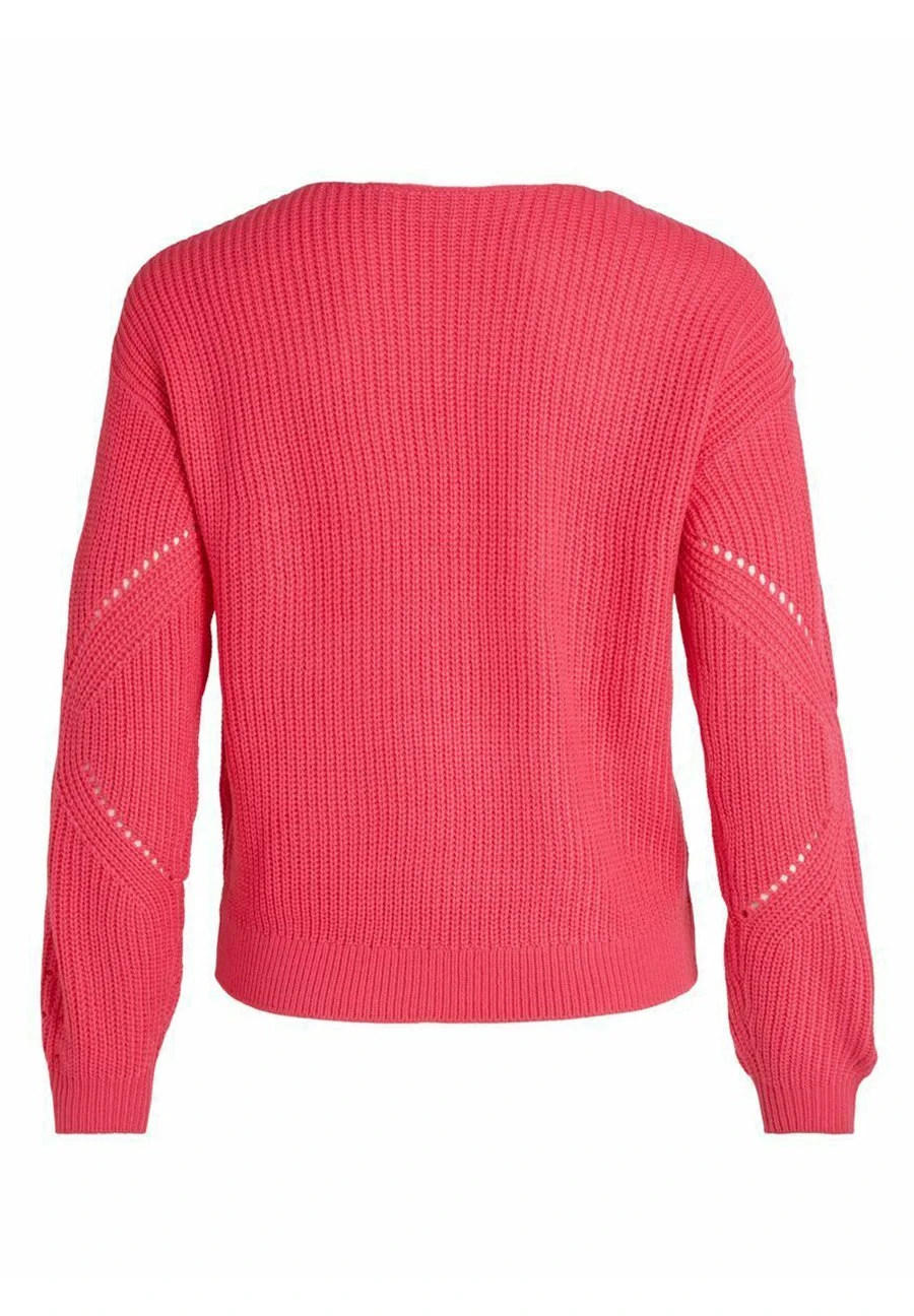 Vila V Ausschnitt - Trui - Fandango Pink 4 Vila V Ausschnitt - Trui - Fandango Pink - Afbeelding 2