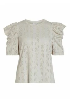 Vila Mit Kurzen Ärmeln Detailreiches - Blouse - White Sand 14 Vila Mit Kurzen Ärmeln Detailreiches - Blouse - White Sand -Vila 8063a6bcd7aa4953b746daf921b57b2b