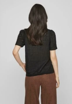 Vila Vilogan Open O-Neck S/S Su - Blouse - Black -Vila 809681b42b0b4f2b9d068420727c049e