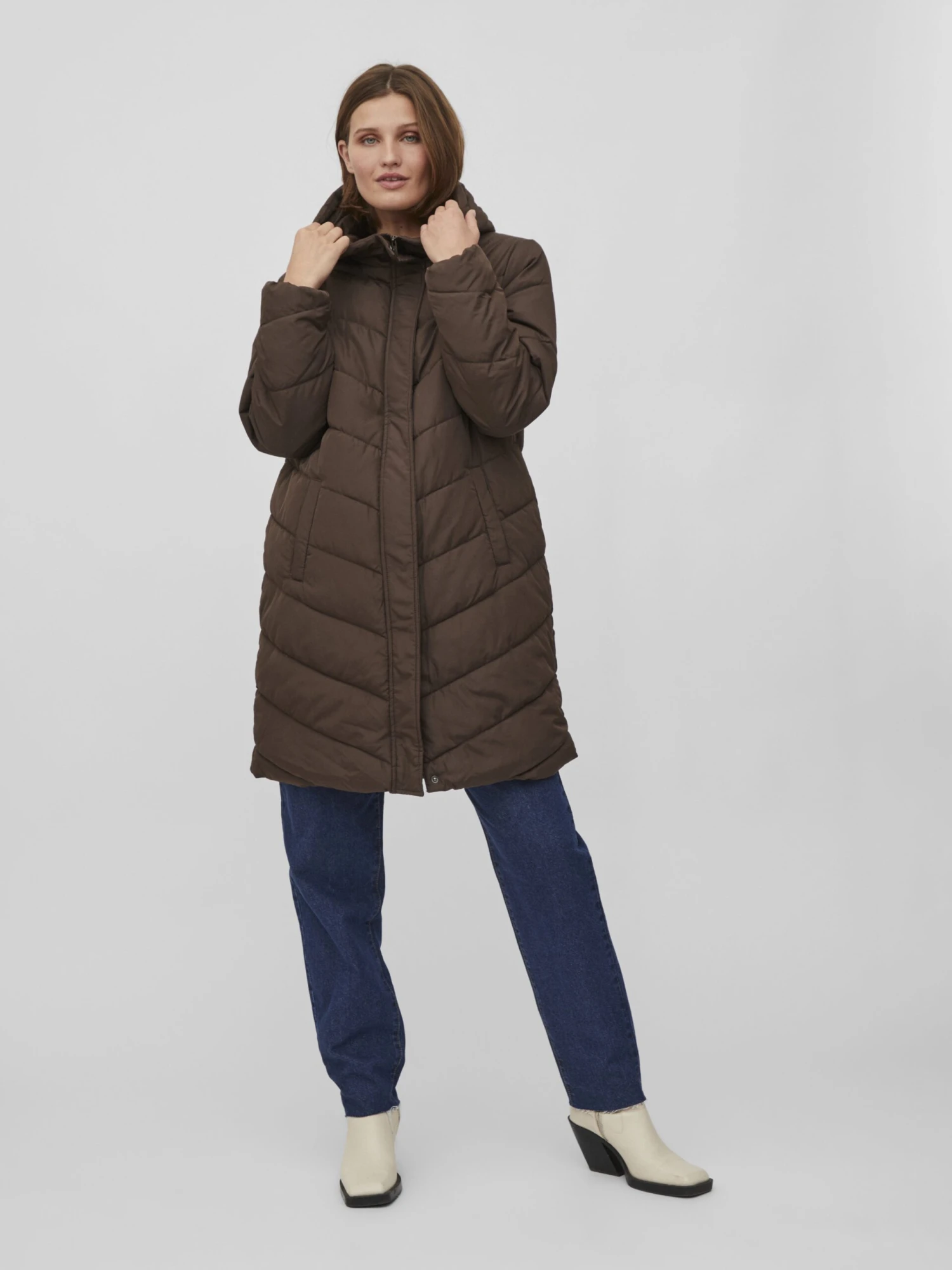 Vila Winterjas - Chocolate Brown 3 Vila Winterjas - Chocolate Brown