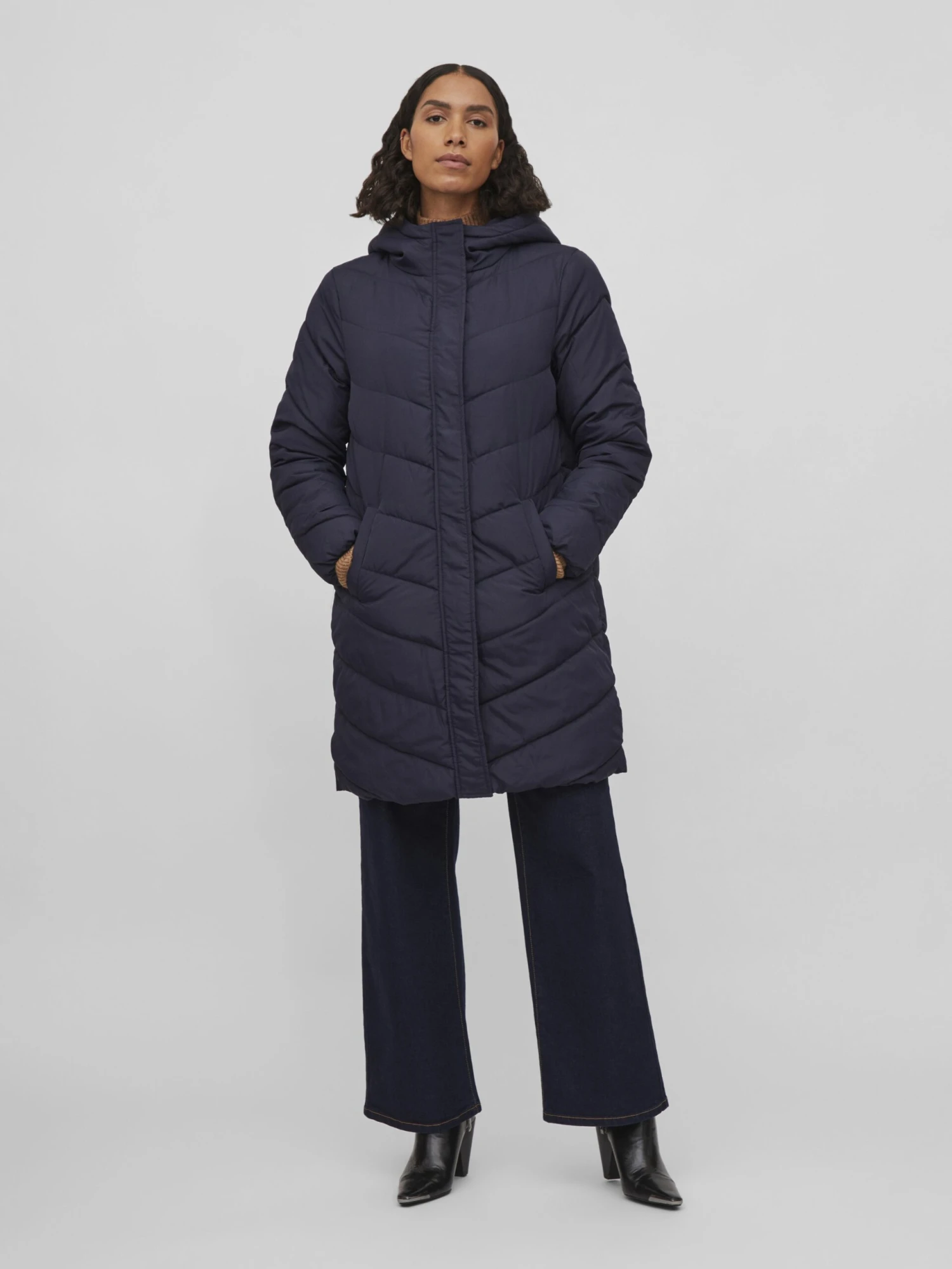 Vila Viphilipa Padded Jacket - Winterjas - Navy Blazer 4 Vila Viphilipa Padded Jacket - Winterjas - Navy Blazer - Afbeelding 2