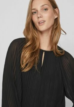 Vila Langarm Plissiertes - Blouse - Black 12 Vila Langarm Plissiertes - Blouse - Black -Vila 8523db4086a246aaafed05b029ecb655