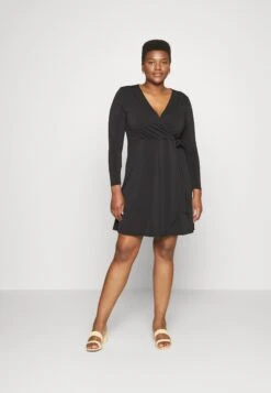 Viborneo Wrap Dress Plus Size - Jurk - Black