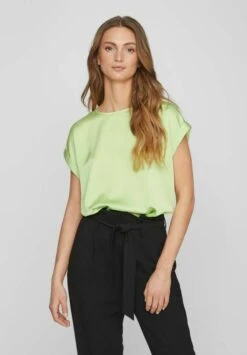 Vila Mit Kurzen Ärmeln Glänzendes - Blouse - Lettuce Green