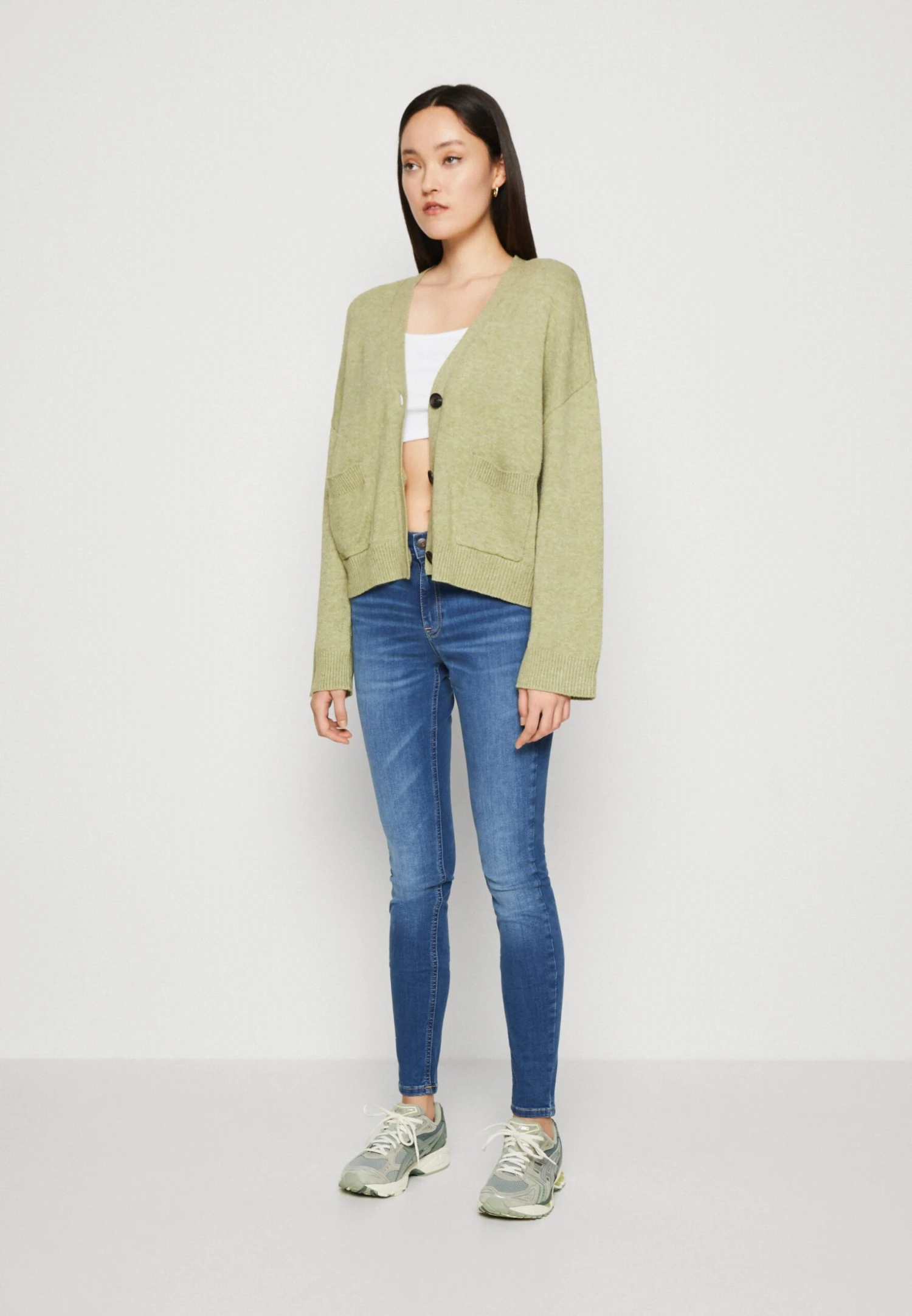 Vila Viril Cardigan - Vest - Calliste Green Melange 4 Vila Viril Cardigan - Vest - Calliste Green Melange - Afbeelding 2
