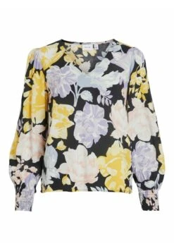 Vila Langarm Geblümtes - Blouse - Black