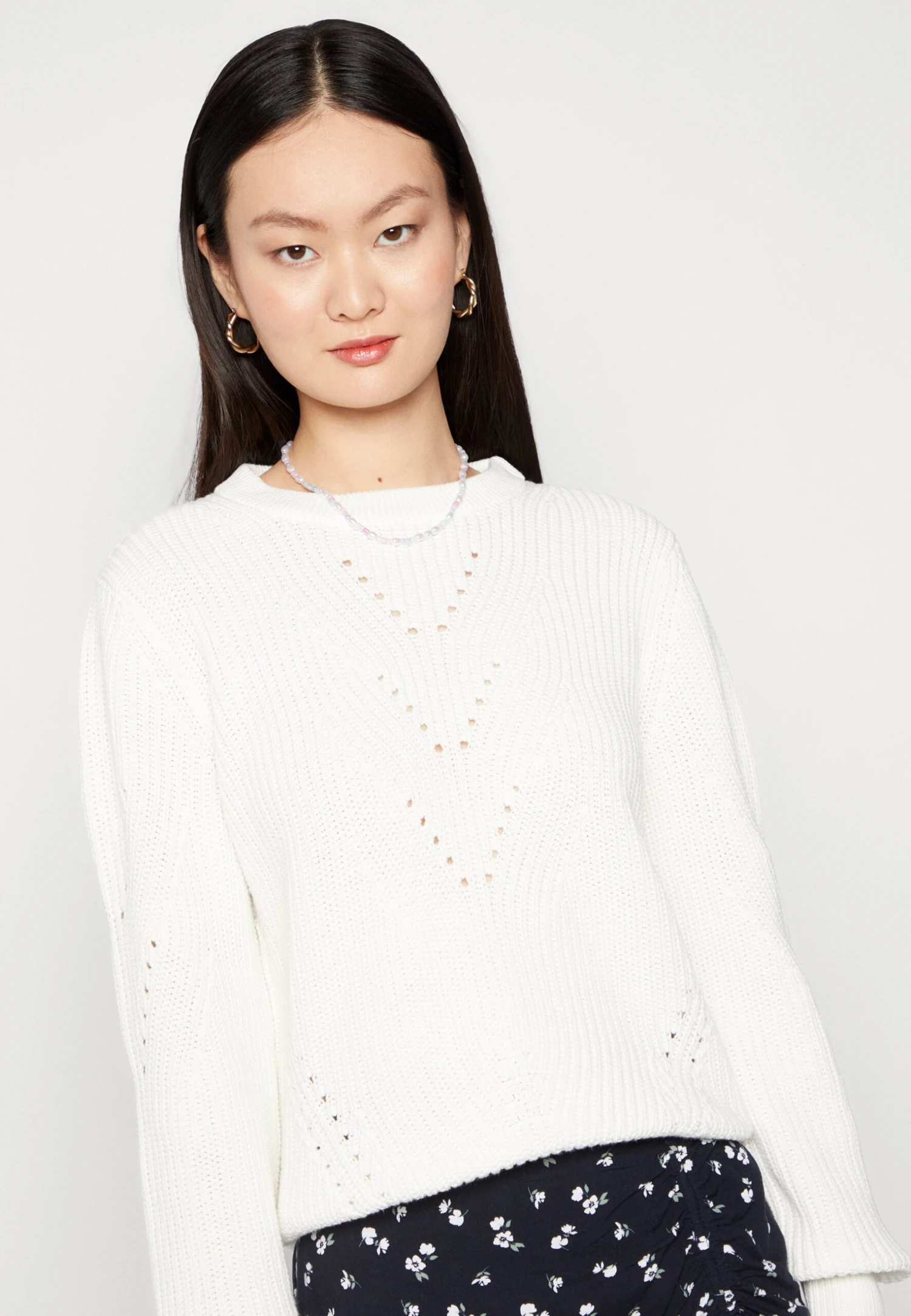 Vila Vididi O Neck- Trui - White Alyssum 6 Vila Vididi O Neck- Trui - White Alyssum - Afbeelding 4