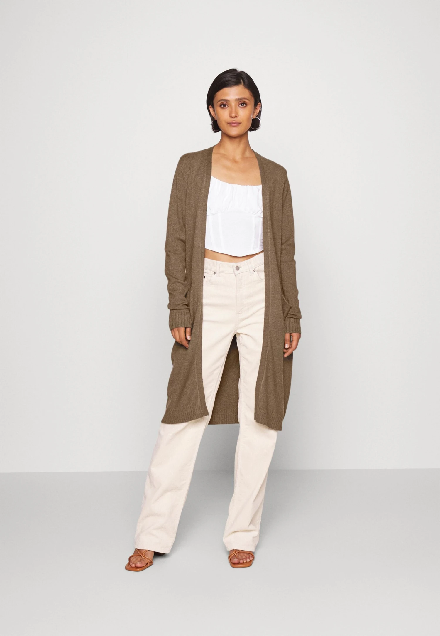 Vila Viril Long Cardigan - Vest - Dark Melange 4 Vila Viril Long Cardigan - Vest - Dark Melange - Afbeelding 2