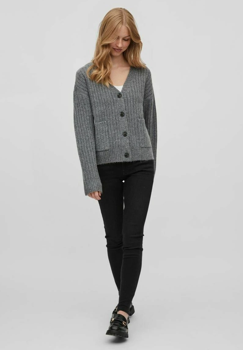 Vila Gerippter - Vest - Medium Grey Melange 4 Vila Gerippter - Vest - Medium Grey Melange - Afbeelding 2