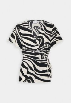 Vila Vilovie Wrap - T-Shirt Print - Birch/Misty -Vila 97482070ef364fe0983033918fd4e581