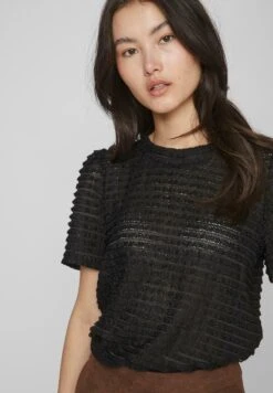 Vila Vilogan Open O-Neck S/S Su - Blouse - Black -Vila 978db8aac0d24ede860f7511adff847e