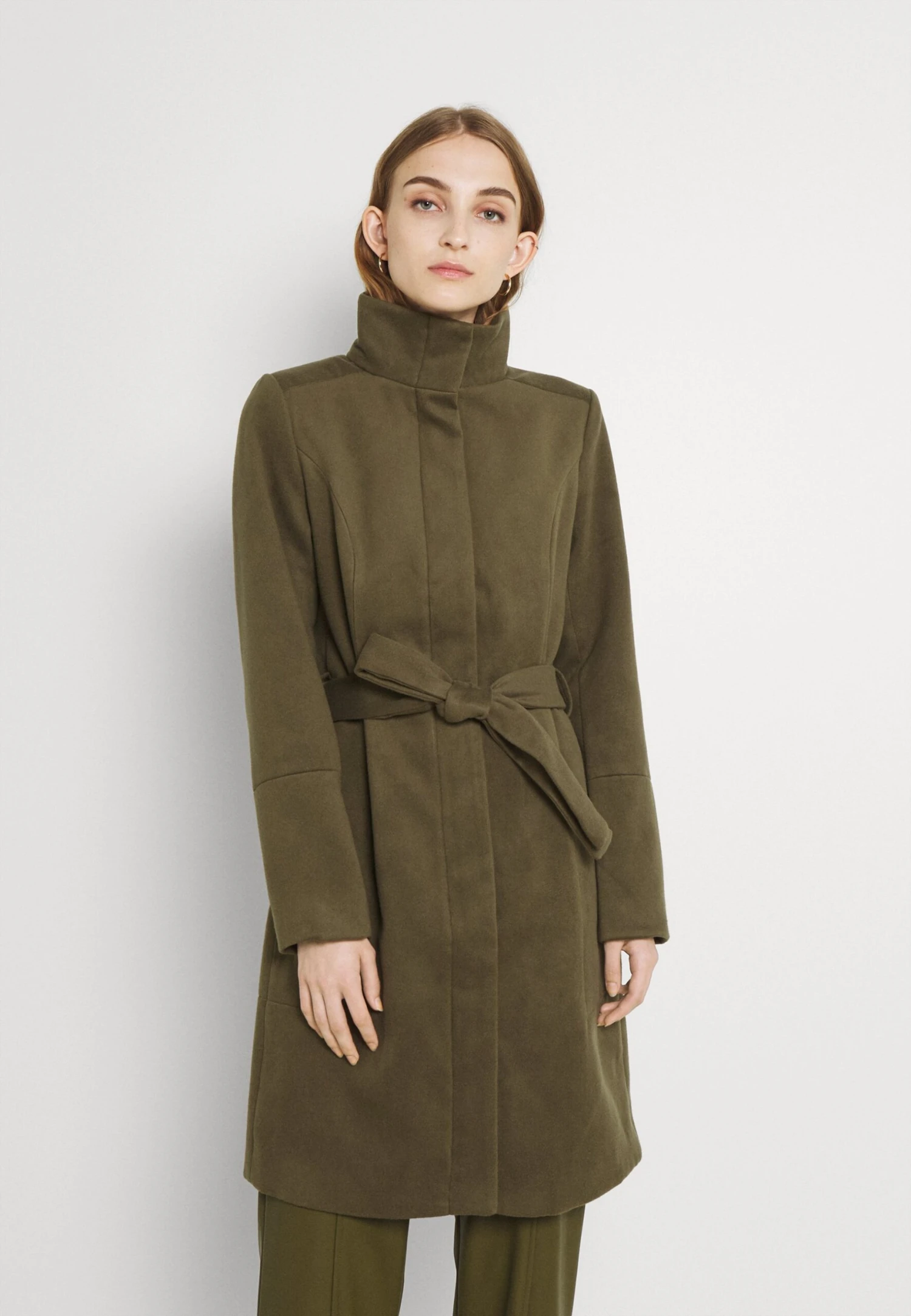 Vila Vipoku High Neck Coat - Mantel - Dark Olive 3 Vila Vipoku High Neck Coat - Mantel - Dark Olive