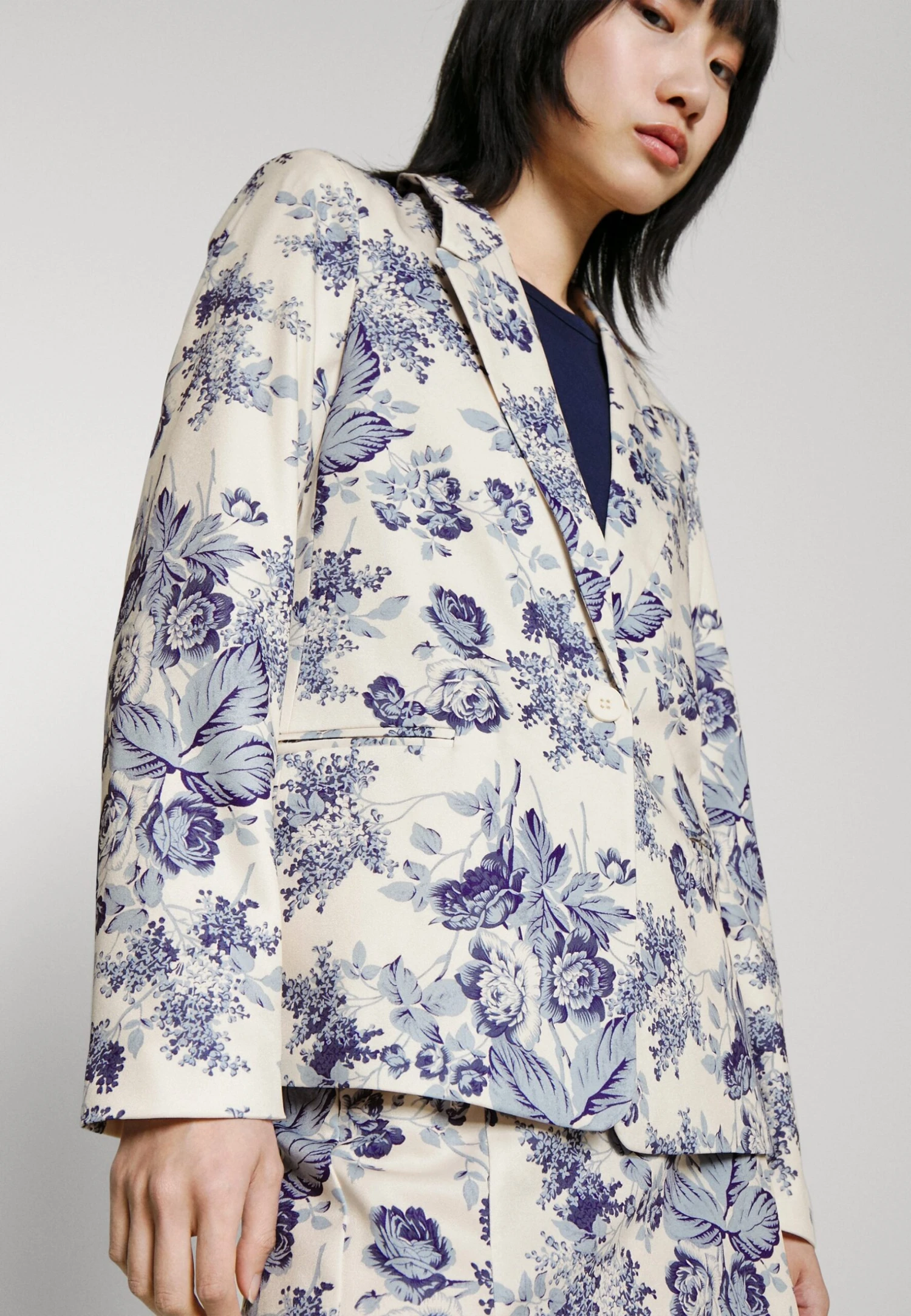 Vila Viporcelina - Blazer - Birch/Blue 6 Vila Viporcelina - Blazer - Birch/Blue - Afbeelding 4