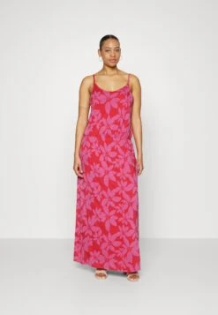 Vikami Strap Long Dress - Jerseyjurk - Mars Red/Pink