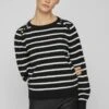Vila Gestreifter - Trui - Black